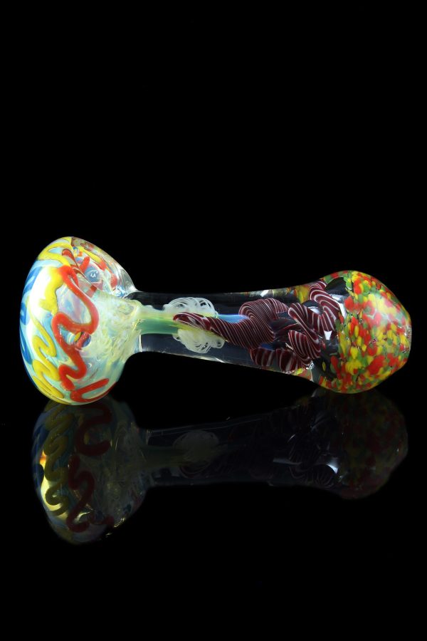 Trumpet  Fume Colored Rasta Glass Spoon Pipe Fashion