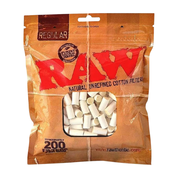 RAW Unbleached Rolling Tip Filters - Bulk 200 Pack Sale