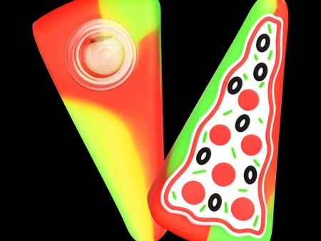 Pizza Slice Silicone Hand Pipe with Glass Bowl Supply