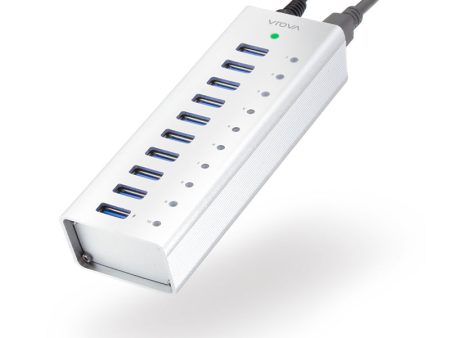 10 Port USB Hub with Charging - Aluminium Unibody with Power - Prime Series Sale