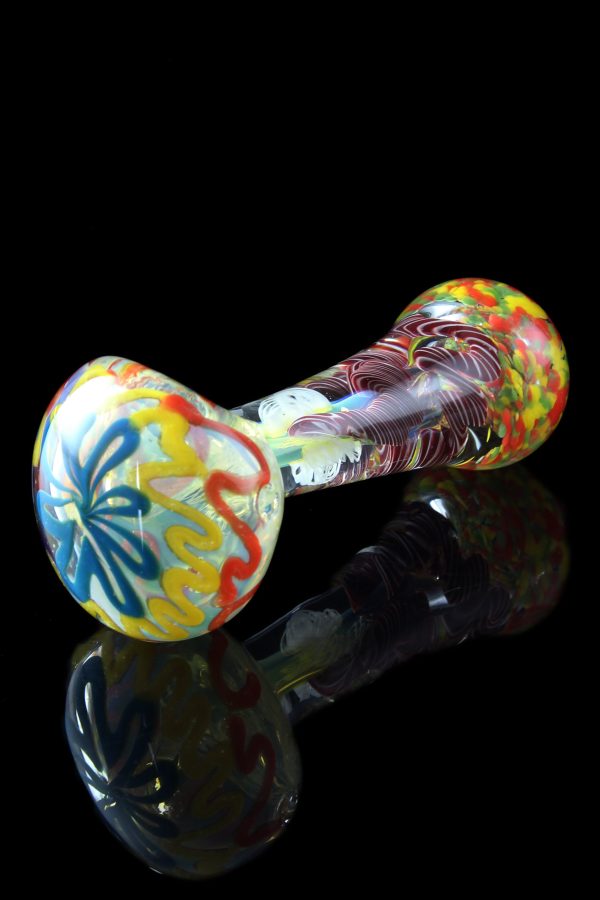 Trumpet  Fume Colored Rasta Glass Spoon Pipe Fashion