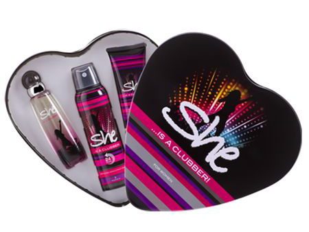 She is Clubber Gift Set Eau de Toilette, 50 ml- With Deodorant& Body Lotion Fashion