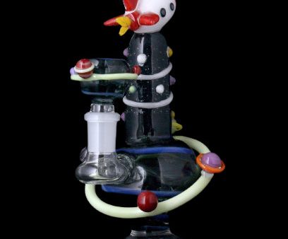 Empire Glassworks Rocket Ship Worked Mini Rig with Dichroic Accents For Discount