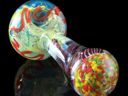 Trumpet  Fume Colored Rasta Glass Spoon Pipe Fashion