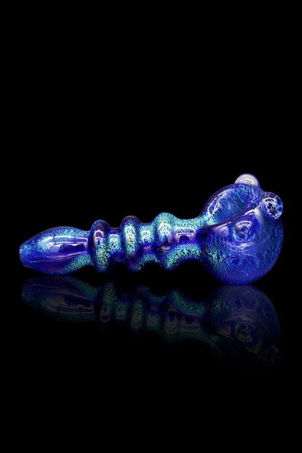 LA Pipes Solid Blue Dichro Maria Ringed Spoon - Andromeda Online Hot Sale