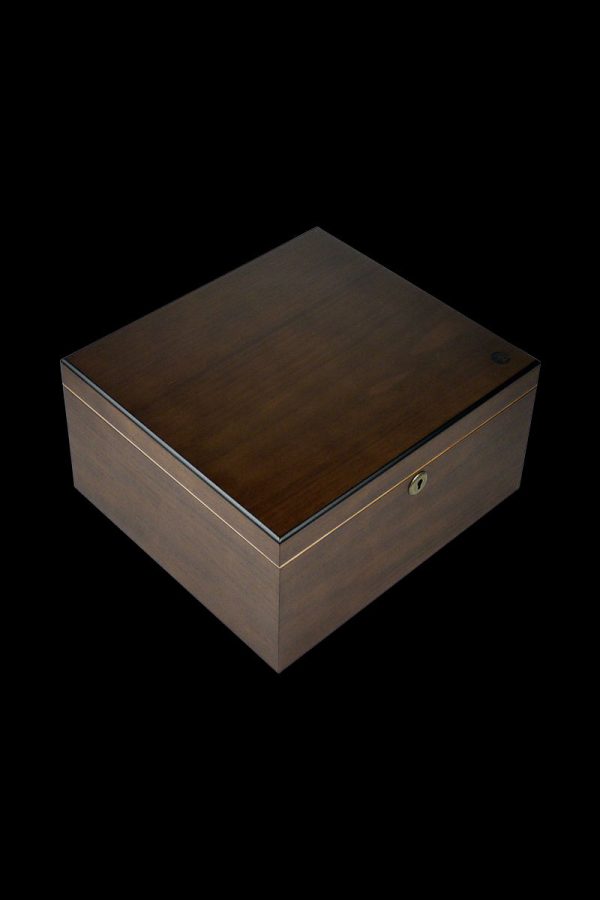 RYOT LOCK-R Box with Walnut Rolling Tray and 3 Storage Jars For Sale