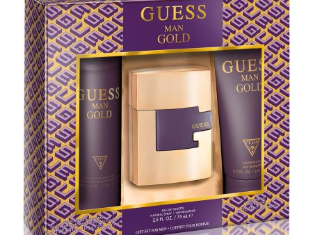 Guess Gold For Man 3 Pc Gift Set Hot on Sale