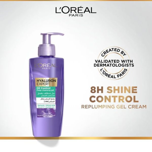 L Oreal Paris Hyaluron Expert Oil Control Deep Cleansing Gel Wash – 200ml Hot on Sale