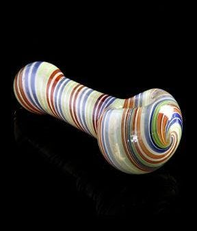 4.5  Multi Colored Striped Spoon Pipe For Sale