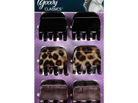 GOODY - Classics Cheetah Half Claw Clips Medium - 6 Count Online now