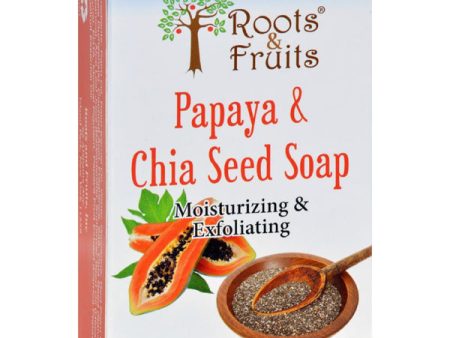 ROOTS AND FRUITS - Papaya and Chia Seed Bar Soap - 5 oz. (141 g) Discount