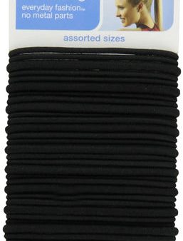 SCUNCI - Large No Damage Elastics Black - 36 Pack Sale