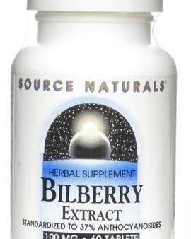 SOURCE NATURALS - Bilberry Extract 100 mg - 60 Tablets For Sale